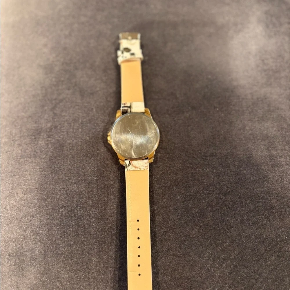 Paris Eiffel Tower Watch Gold Tone Crystal Romantic Rose Print French l Quartz
